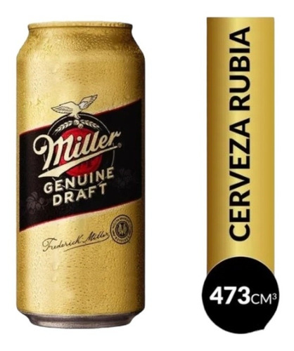 Cerveza Miller Genuine Draft Lata De 473ml Pack 12u