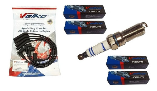 Set Cables + 4 Bujias Iridium Ford Fiesta Power Move Max Ka