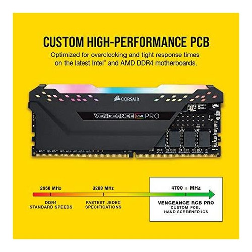 Memoria Ram Vengeance Rgb Pro Gamer Negro 16gb 2 Corsair