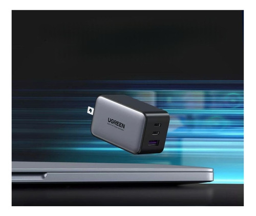 Cargador Ugreen 10334 Gris 65w Usb-a Y 2 Usb-c De Pared Gris