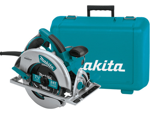 Sierra circular eléctrica Makita 5007MGK 185mm 1800W turquesa/gris oscuro 220V