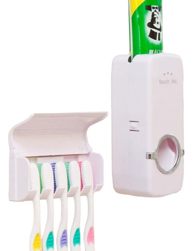 Dispenser Automatico De Pasta Dental + Porta Cepillos Simple