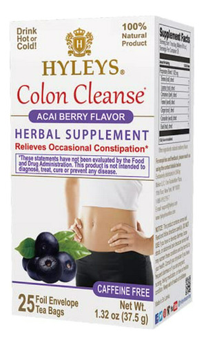 Hyleys Wellness Colon Cleanse Acai Berry - 25 Bolsitas De Té