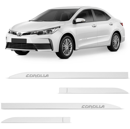 Friso Lateral Corolla 2010 2011 Branco Polar Alto Relevo