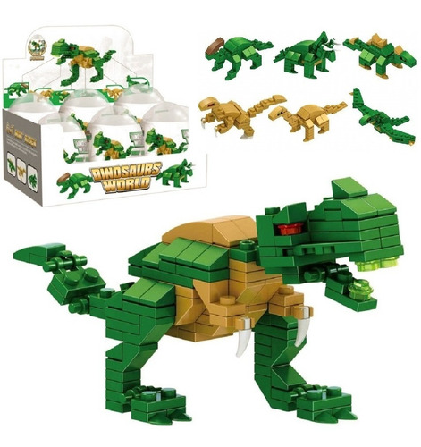 Dinos Para Armar Bloques Dinosaurios Colección Completa X6 +
