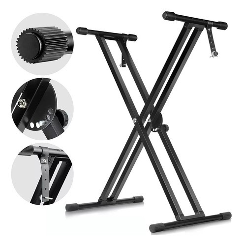 Luckilym Soporte Stand Base Para Teclado Reforzado Plegable Q-2x Soporte Para Teclado Musical, Base Organo Musical Ajustable