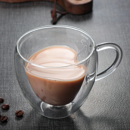 Alta Taza De Café De Pared Doble De Borosilicato