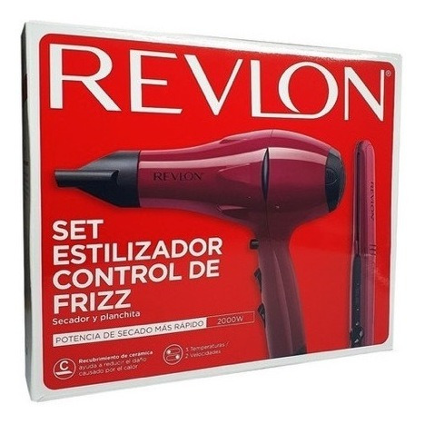 Imagen 5 de 10 de Combo: Secador De Pelo 2000w + Planchita De Pelo 210° Revlon