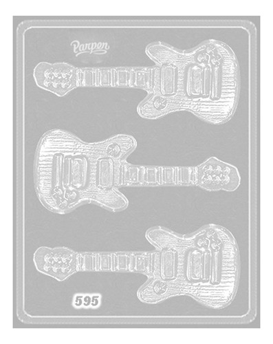 Molde Placa Guitarras X3 Música Chocolate Bombones Parpen