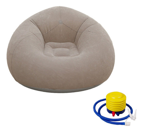 Sillón Inflable Silla Aterciopelada Puff Cómodo Sofá C/bomba