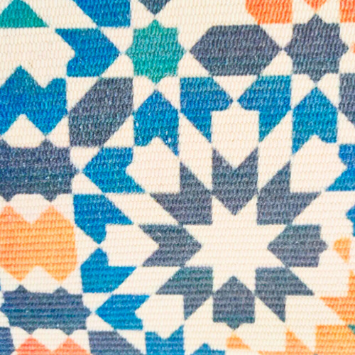 Alfombra Rectangular Retro De Algodón Colorida Colores Sala