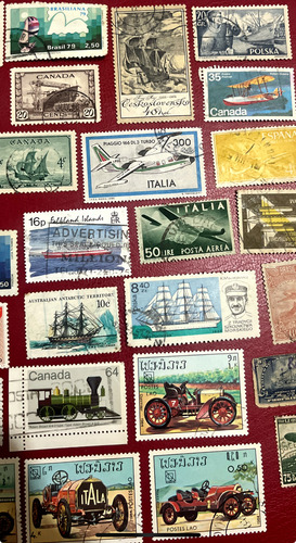 Sello Correo Aviones Barcos Autos 84 Estampillas Del Mundo (Usado)