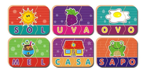 Imagem 2 de 2 de Quebra-cabeça NIG Brinquedos Be a Bá Soletrando 12 em 1 418