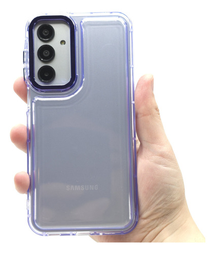 Funda + Mica Para Samsung A16 Case Protector Carcasa Rudo Bubble - Violeta Samsung A16