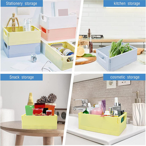 Cesta De Almacenamiento Plegable Multiusos Contenedor Azul
