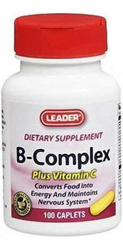 Leader Tabletas Complejo Vitamina B Con Vitamina C 100 Ct