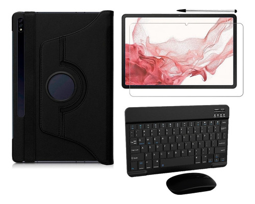 Capa Teclado Pelíc. Caneta Mouse P/ Galaxy Tab S8+ X800 X806