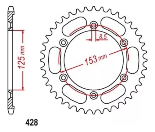 Corona Para Honda Xr 125/ Xr 150  Xlr 125 Bross  48 Dientes