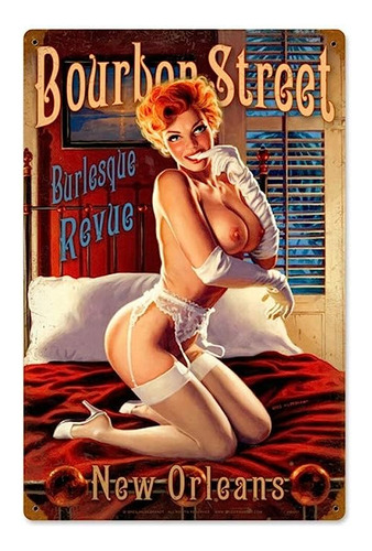 After Hours Pinup Girl Retro Signs Cartel Lata 8 X 12 Pulgad