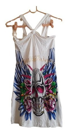 Vestido Calavera Christian Audigier Talle S