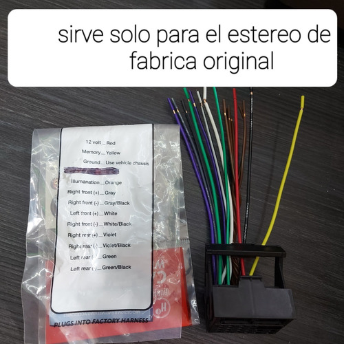 Cable Arnes Estereo Fabrica Original De Bora Todos Los Años