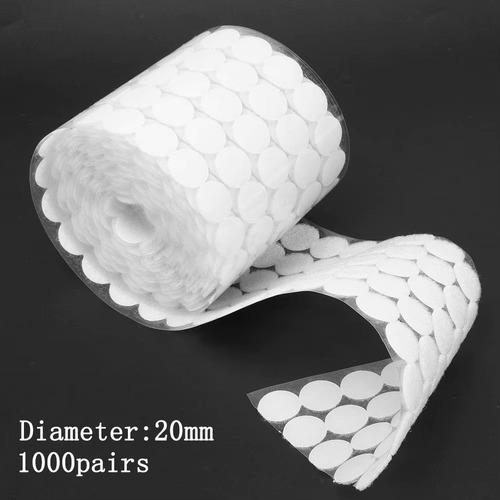 Velcro 1,000 Pares 20mm Blanco Puntos Autoadhesivos Mayoreo