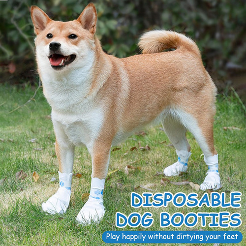 Botines Desechables Para Perros Paw Protector Modelo 20 Unid Blanco