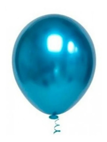 Balão Bexiga Metalizado Azul Escuro 9  Com 25 Unidades