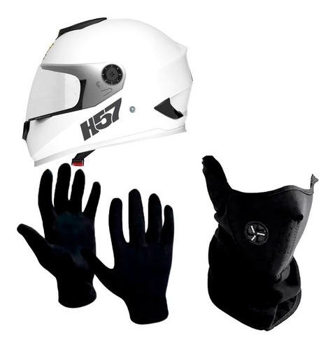 Casco Motos Integral Halcon H57 + Cuello + Guantes Sti Motos