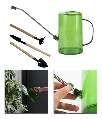 Regadera Pequeña Para Plantas Con Larga De Acero Inoxidable