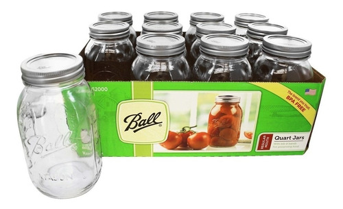 Frasco Mason Jar Ball 12 Pz (32 Oz) 946 Ml Boca Regular