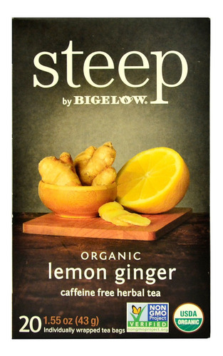 Té Bigelow Steep Hierbas Jengibre Y Limón 43 G