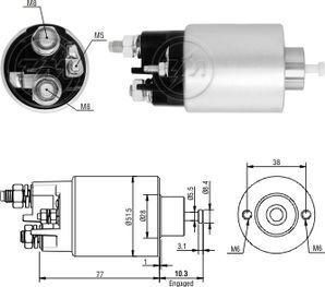 Solenoide Arranque Mitsubishi Peugeot 206/307/citroen C4/c5