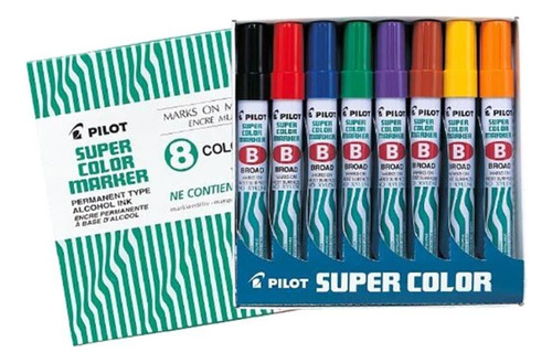 Marcador Pilot Permanente Sca Biselado Set 8u