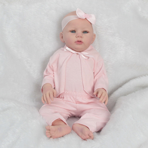 Boneca Reborn Careca Princesa Abigail Toda De Vinil 10 Itens