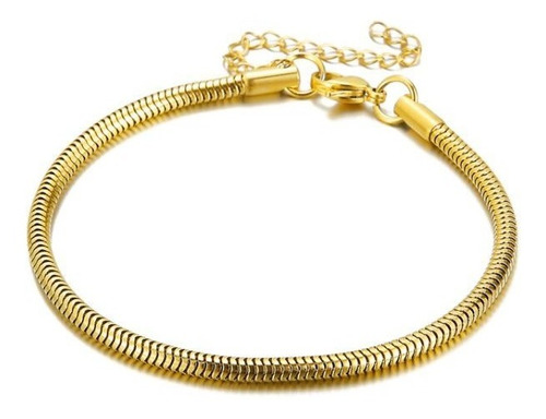 Pulsera Esclava Oro Laminado 18k Acero Inox Mujer Hombre