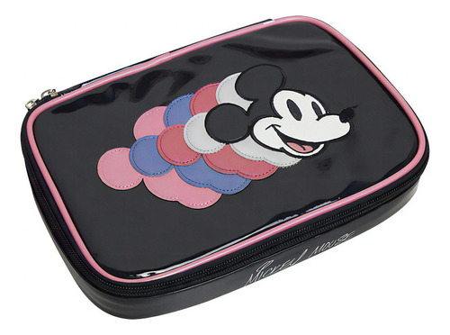 Cartuchera Mickey Mouse Textil Grande Pu Metalizado Trend Mooving