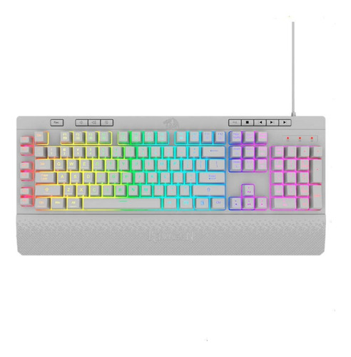 Teclado Gamer Redragon Shiva K512w Rgb Membrana Blanco