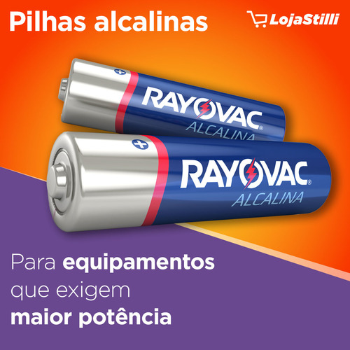 Pilha Alcalina Aaa Rayovac Bateria 3a Palito Kit 16 Unidades