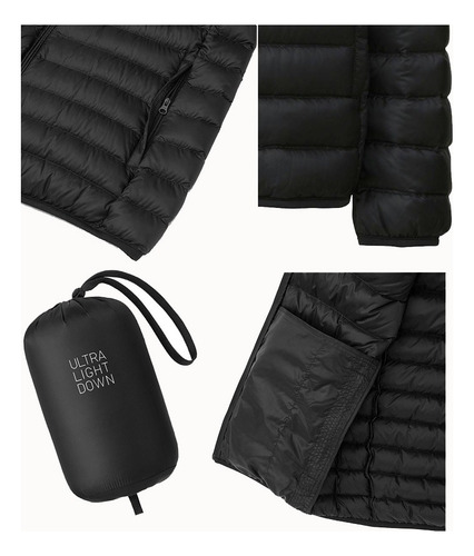 Campera Uniqlo Original Hombre Negro Sin Capucha