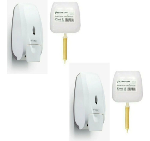 Kit 2 Dispenser Alcool Em Gel Sabonete Liquido Reservatorio