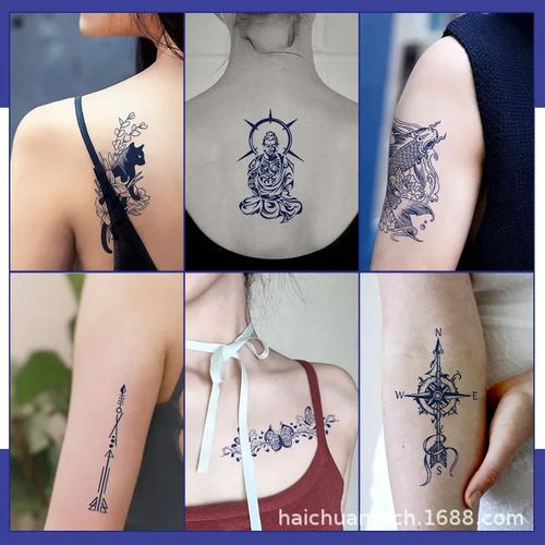 Calcomanía Para Tatuaje Half Arm 130, Kt121-220, Con Forma D