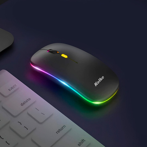 Mouse Inalámbrico Kolke Slim Con Batería Recargable Color Negro