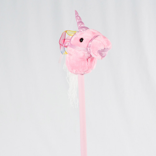 Cabeza De Caballo Unicornio Mega Baby Palo Peluche Color Beige