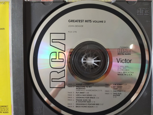 John Denver Cd Greatest Hits Vol 2 Imp V (Usado)