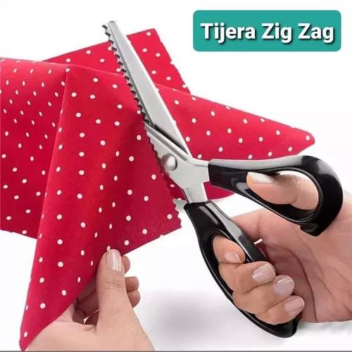 Tijeras para tela, tijeras para zigzag, tijeras de sastrería profesional, tijeras  dentadas para telas para coser por metros, tijeras para zigzag de acero  inoxidable con agarre cómodo para niños, adultos, tijeras para