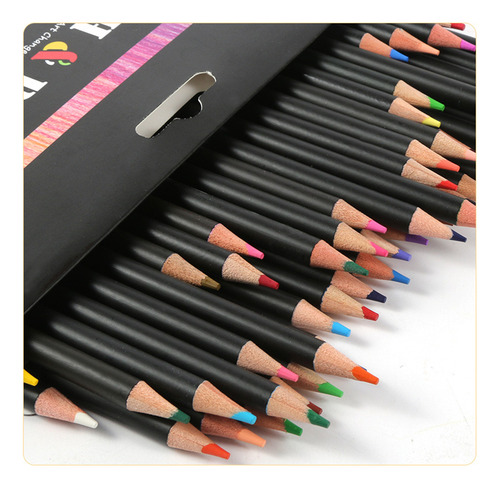 Juego De Lápices De Dibujo H&b, 50 Colores, Preafilados