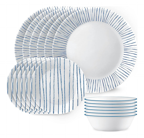 Juego De Platos 26 Cm Redonda 18 Pz Vidrio