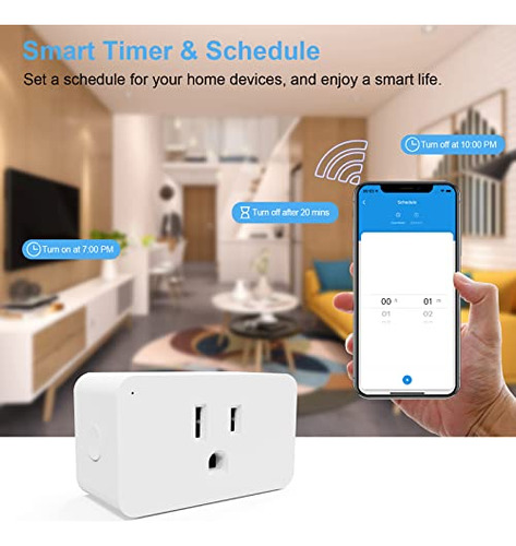 Paquete De 4 Enchufes Inteligentes Wifi, Enchufes Inteligent