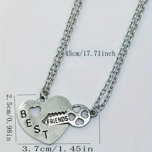 Cadena Collar De Corazón Best Friends Mejores Amigos Amigas